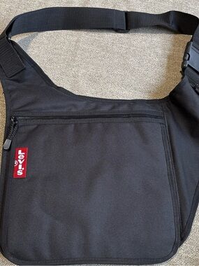 Levi's Black Messenger Bag with Red Logo Tab
